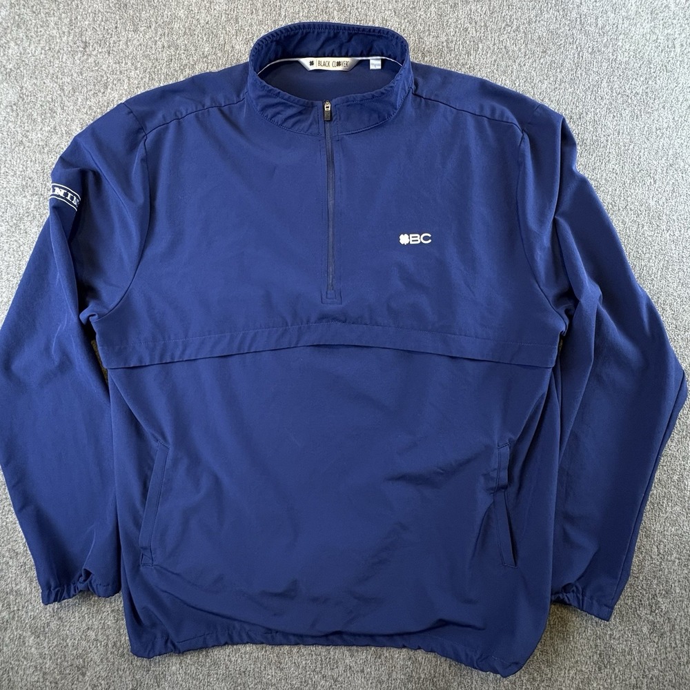 Black Clover Mens Large Golf Pullover Quarter‎ Jack Performance 1/4 Zip L Blue